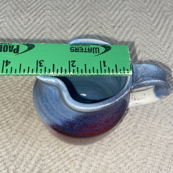 Vintage Studio Art Pottery Pitcher Signed Hand Thrown Stoneware 5" - Picture 3 of 11